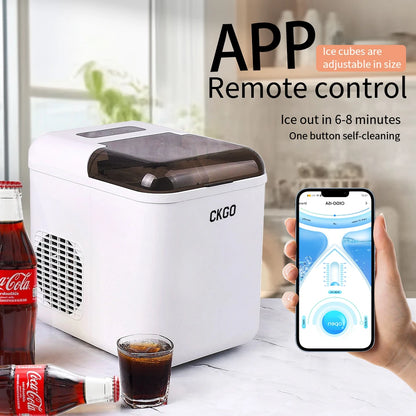  Ice Maker Wifi Connection Smart App Control Adjustable Ice Size Automatic Cleaning Touch Button with LED Display