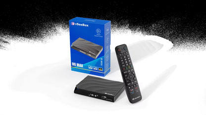 Vseebox V6 Max 2026 - Latest Model, Android 14, 4GB RAM, 64GB Storage, Voice Control, Wi-Fi 6, Parental Control, 8K HDMI, Complete Kit with Remote, HDMI Cable, Power Adapter, and Setup Guide