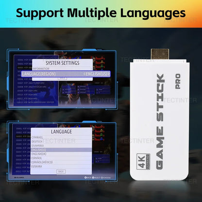 M15 4K Game Stick TV Video Game Console 64G Built-In 20000 Games Retro Handheld Game Player with Wireless Gamepad Controller
