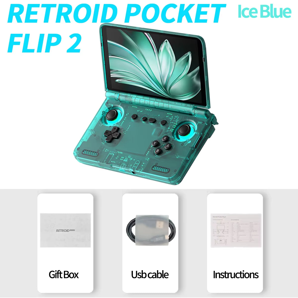 2025  Flip2 Retro Handheld Game Console Android13 5.5 Inch AMOLED Touch Screen Video Player Wifi Bluetooth PSP PS2