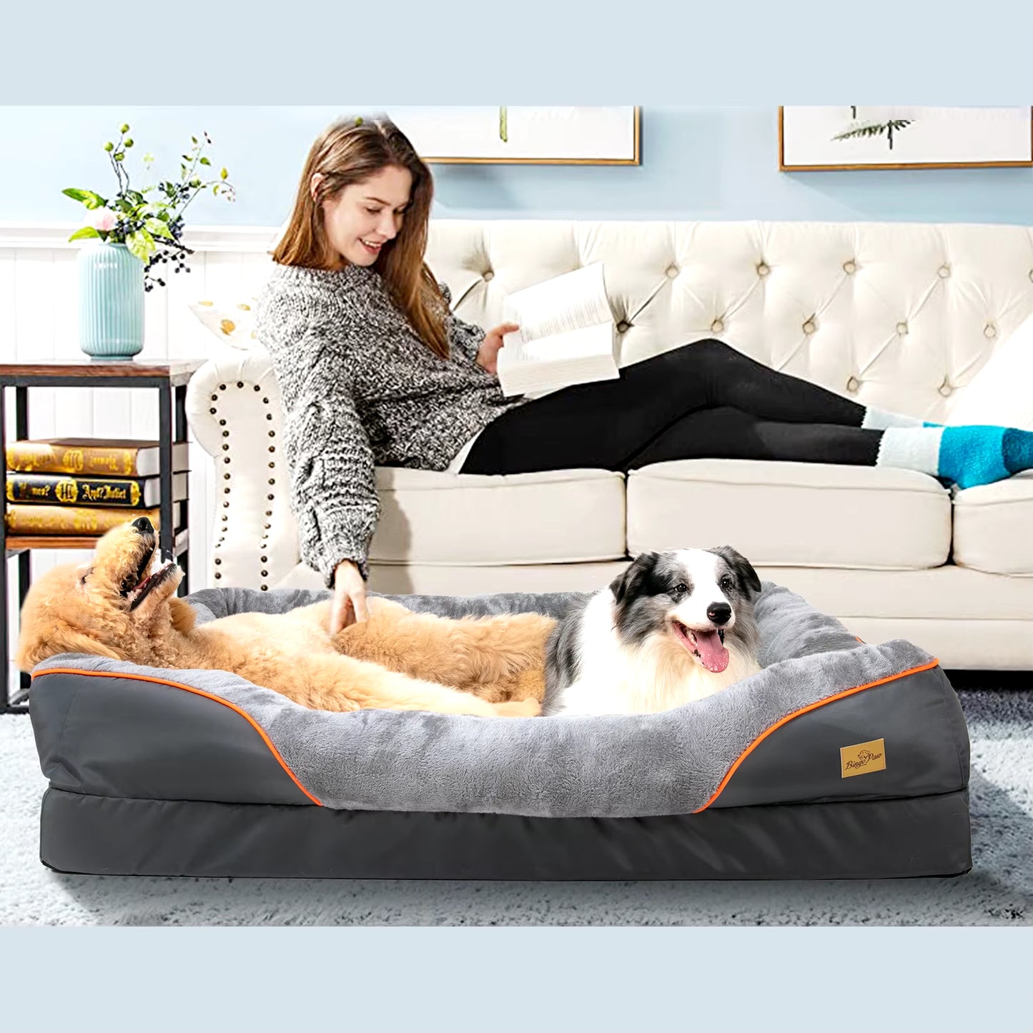 Large Dog Bed Soft Comfortable anti Allergy Warm Fleece Removable Washable Cover Pet Bed Waterproof