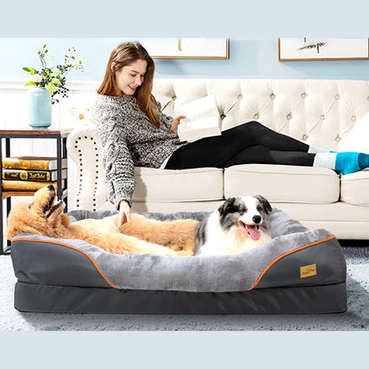 Large Dog Bed Soft Comfortable anti Allergy Warm Fleece Removable Washable Cover Pet Bed Waterproof