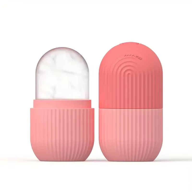Professional Reusable Pink Silicone Cooling Eye Massager - Gentle Facial Roller for Daily Skin Care and Relaxation
