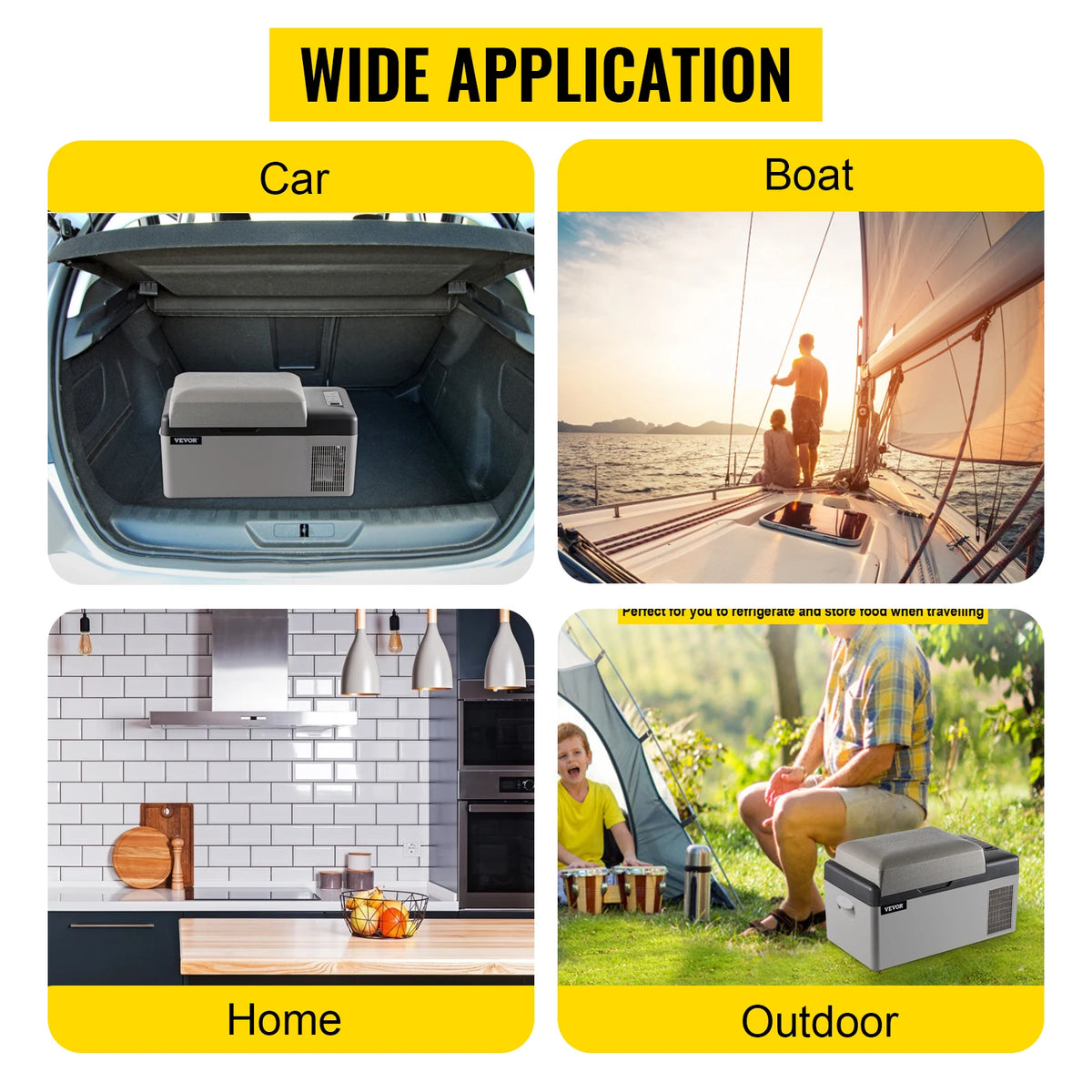 Succebuy Portable Compressor Car Refrigerator and Freezer (15L - 55L) for Camping and Travel, DC 110-240V Ice Box