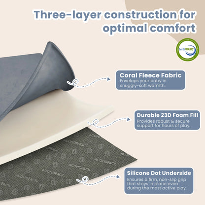 2cm Thick Memory Foam Baby Play Mat - Large Non-Slip Velvet Crawling Rug for Tummy Time and Nursery Use