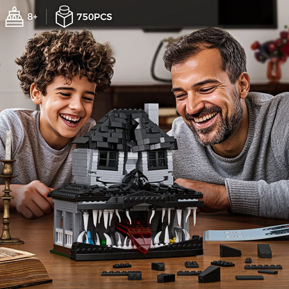 Haunted House Building Brick Set with LED Lighting - Decorative Model for Halloween Gifts for Children
