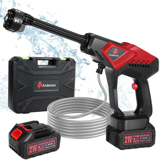 Andeman Cordless Pressure Washer with 3.0Ah Battery, 800 PSI 1.5 GPM Portable Pressure Washer with 6 in 1 Nozzles, Power Washer for Cars, Fences, Driveways, Home, Patios