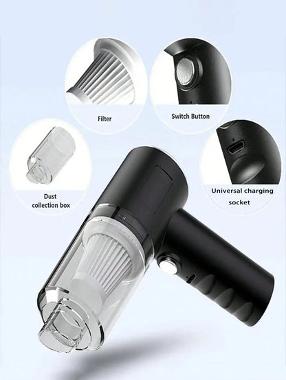 Cordless Handheld Vacuum Cleaner with Multiple Nozzles - Rechargeable and Versatile for Home, Car, Pet Hair, Keyboard, and Dust Cleaning