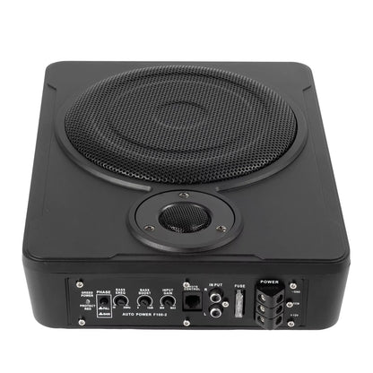 8 Inch 200W Car Under-Seat Active Subwoofer Power Amplifier Bass Box Car Ultra Slim Subwoofer Car Stereo Audio Speaker 30-100Hz