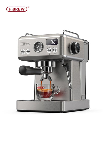 Hibrew 20-Bar Semi-Automatic Espresso Coffee Machine with Temperature Control and 58mm Portafilter, Cold/Hot Beverage Maker, Metal Casing Model H10A