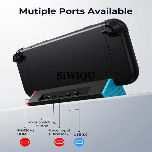 Portable TV Dock Station for Switch 2 (2025),With 4K@120Hz HDMI Adapter/Type C Port/Usb Port /100W Charging Game Accessories