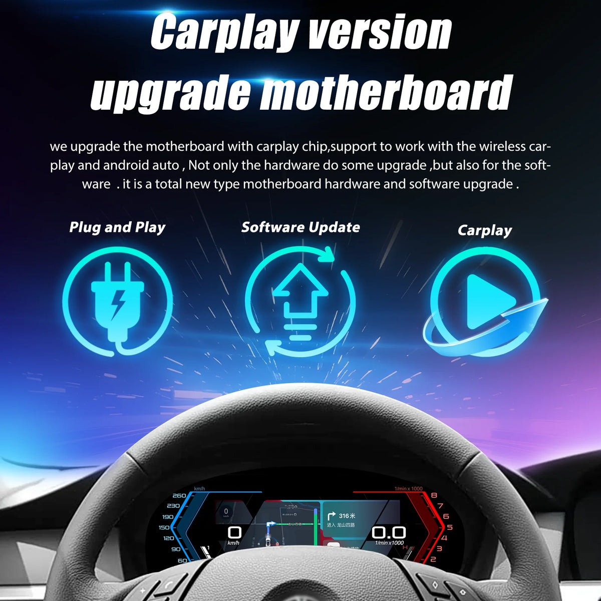 1920x720 Auto LCD Dashboard Display for BMW 3 Series E90 E91 E92 (2005-2012) Virtual Cockpit Speedometer