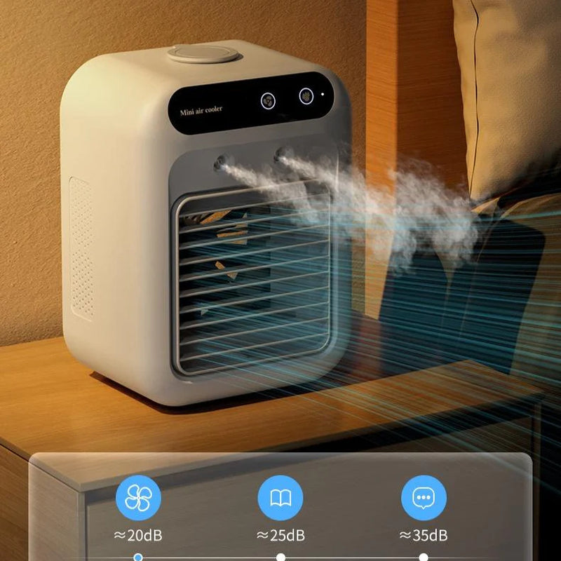 “Portable 3-In-1 Air Cooler Fan – Mini AC for Room, Office & Car | Fast Cooling + Humidifier | Ships from USA 🇺🇸 | Tiktok & Amazon Hot Seller!”