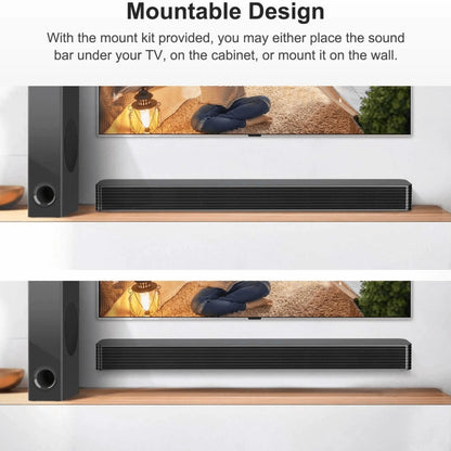 Norcent KB2020 Black Mamba Series 25" 120W Bluetooth Sound Bar with Sub-Woofer
