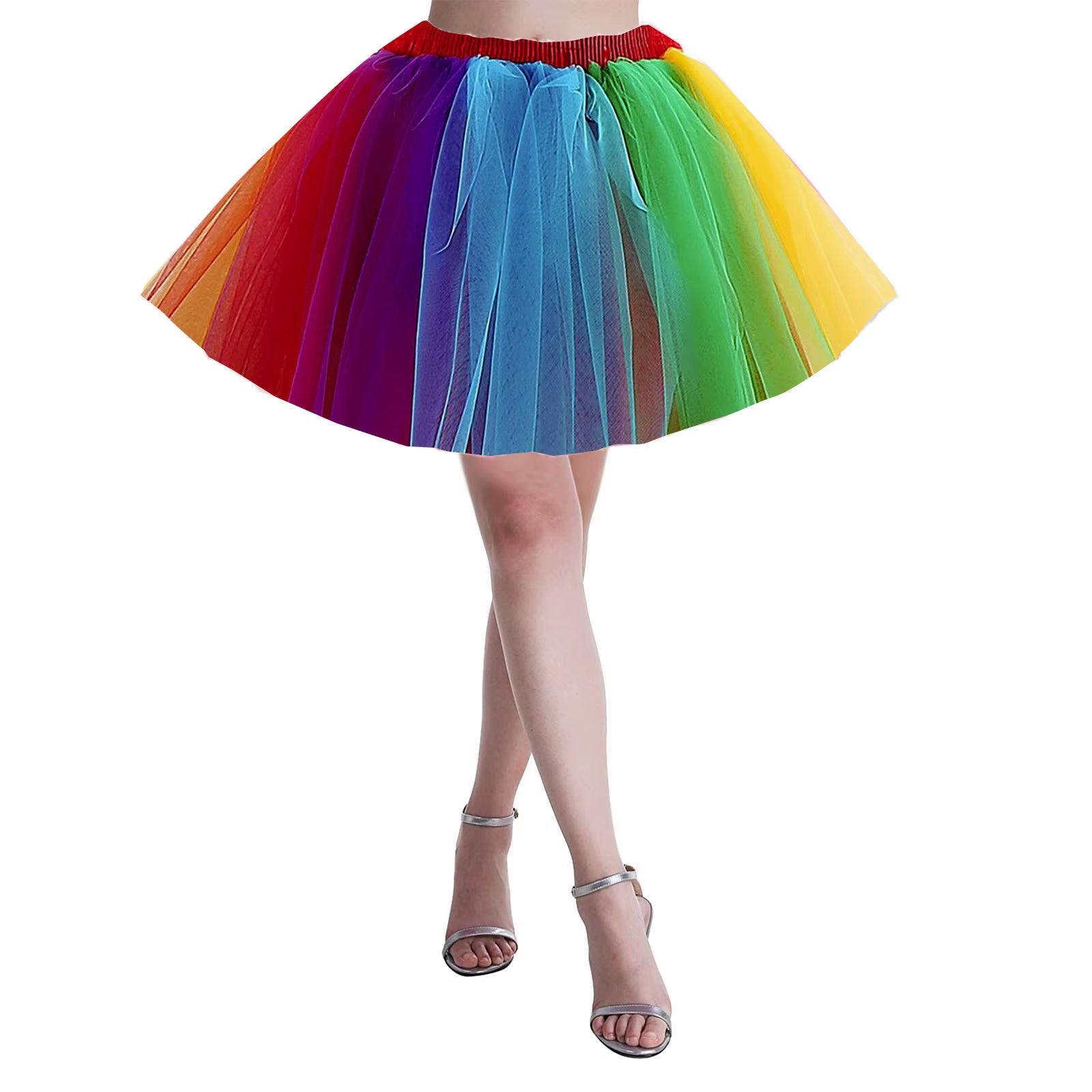Skirts for Women Summer plus Size Rainbow Tutu Skirt Layered Tulle Skirt Girls Colorful Halloween Costumes Skirt Faldas