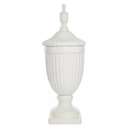 26-Inch Contemporary White Ceramic Vase - Elegant Large Tabletop Decor with Unique Design