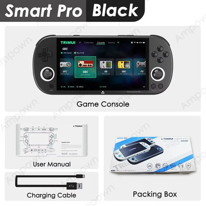 Smart Pro Handheld Game Console 4.96'' IPS Screen Linux System Joystick RGB Lighting  Retro Video Game Console Gift
