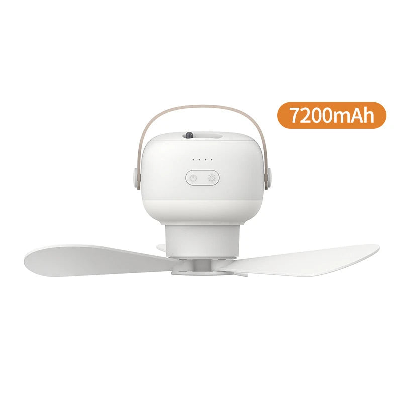 Tevorex Portable Ceiling Fans 7200Mah Outdoor Camping Fan with Remote Control LED Lighting Tent Ventilator Cooler Rechargeable Electric Fan
