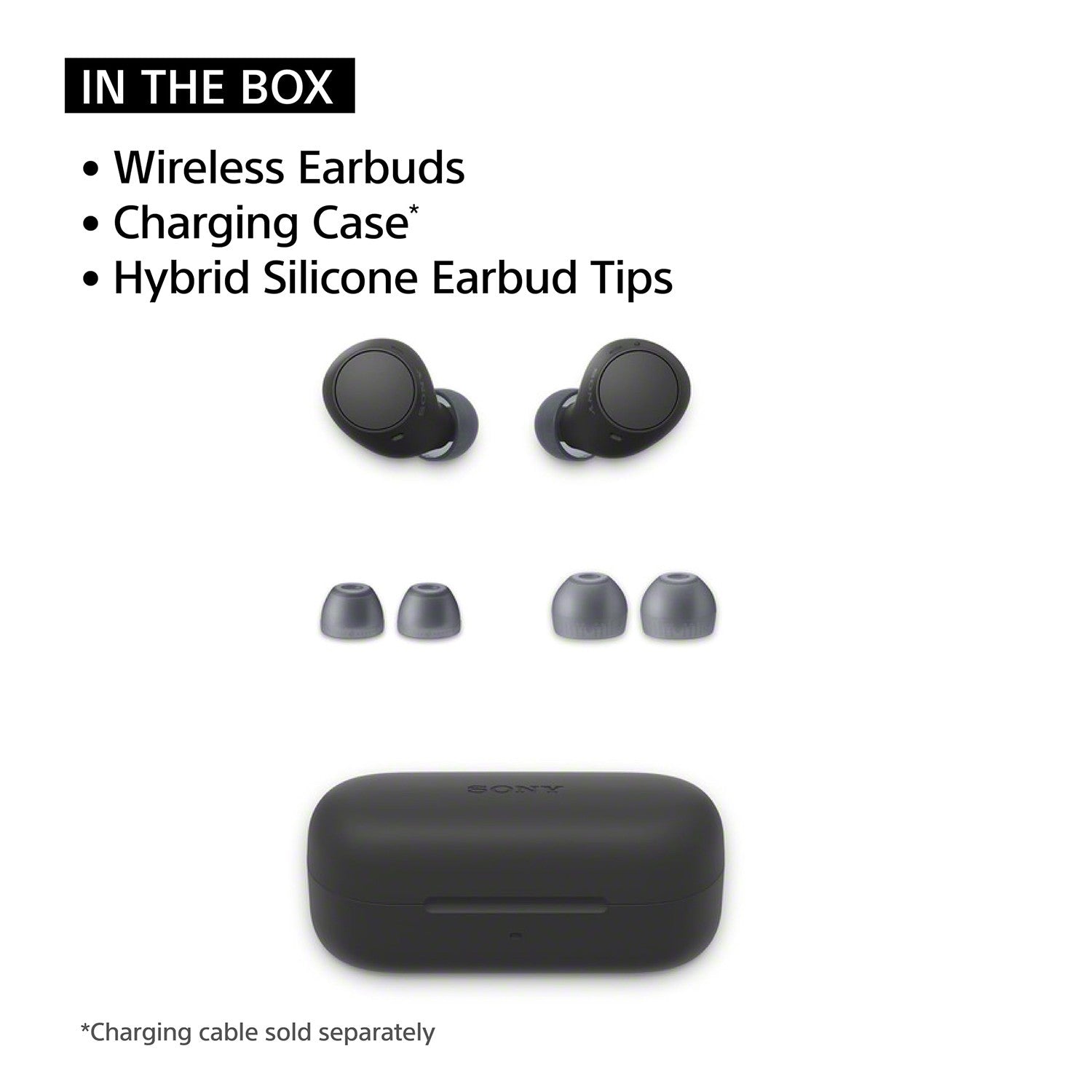 Sony WF-C510 Truly Wireless Earbuds with 22-Hour Battery, IPX4, Multipoint,Bla