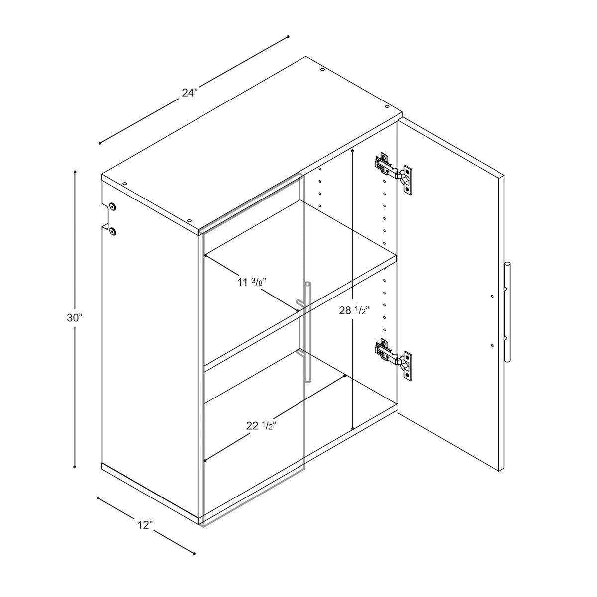 Hangups Upper Storage Cabinet in Black