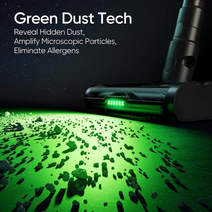 Cordless Vacuum Cleaner, Lightweight Stick Vacuum 33Kpa Powerful Suction Rechargeable Handheld for Home Pet Hair Hard Floor Carpet, Large Digital Display, Charging Moun