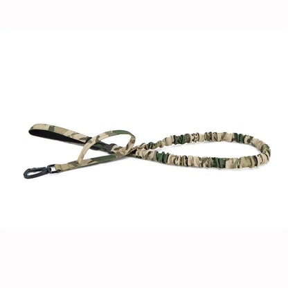 Adjustable Military Dog Leash with Quick Release Elastic Rope and Dual Control Handles for Medium and Small Dogs