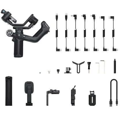 SCORP Mini 2 Handheld Gimbal 3-Axis Mirrorless & Action Camera Smartphone with AI Tracker Magnetic Fill, 1.2Kg Payload