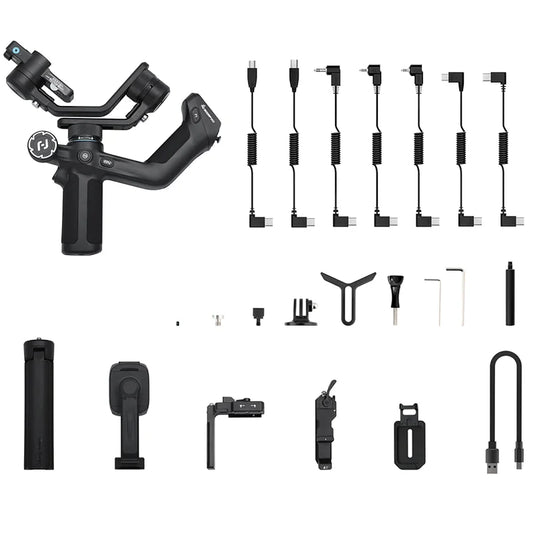 SCORP Mini 2 Handheld Gimbal 3-Axis Mirrorless & Action Camera Smartphone with AI Tracker Magnetic Fill, 1.2Kg Payload