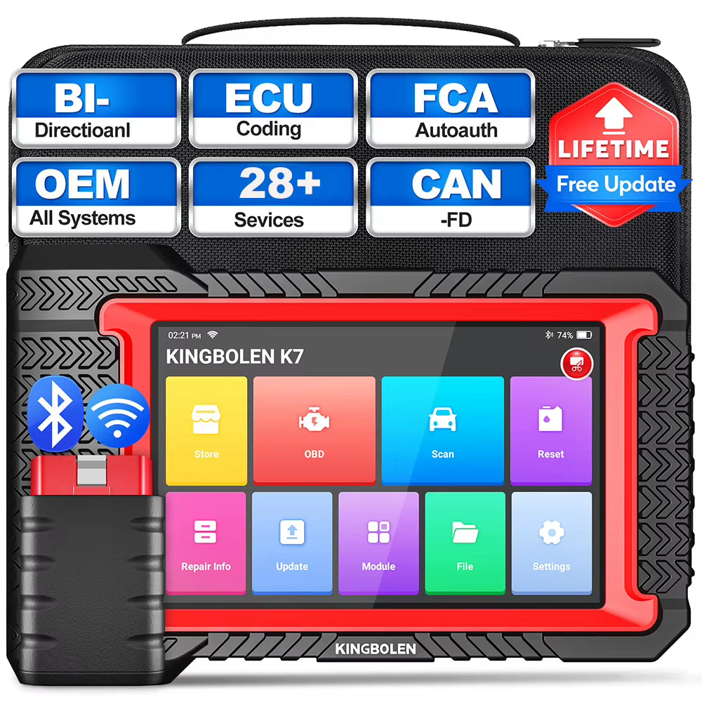 KINGBOLEN K7 Comprehensive Automotive Diagnostic Tool with ECU Coding, Active Testing, and 28 Reset Functions - Lifetime Free Updates, Comparable to LAUNCH X431 and CRP919E BT