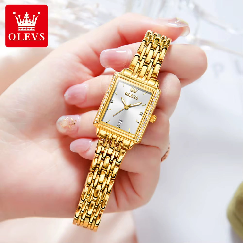 9995 Women'S Watch Luxury Elegant Diamond Watch Classic Original Brand Gold Stainless Steel Waterproof Women Quartz Watch