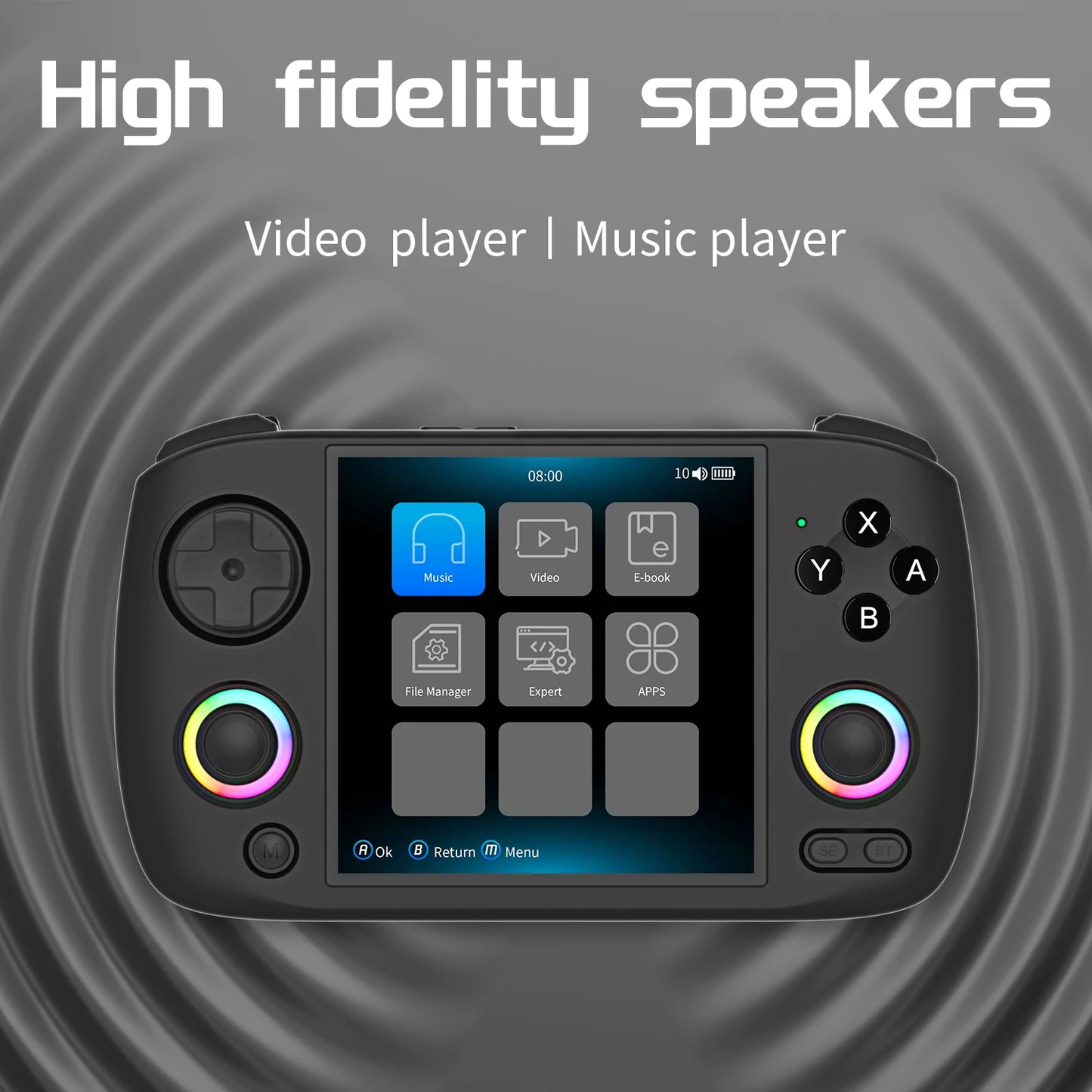 RG Cubexx Retro Handheld Game Console 3.95" IPS 720*720 Screen Linux 64Bit Support Wifi Bluetooth Streaming Video Games