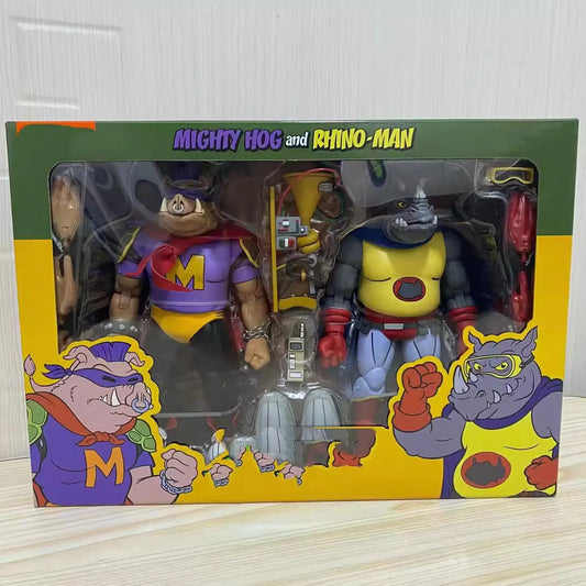 54293 Toys Teenage Mutant Ninja Turtles Mighty Hog & Rhino-Man Action Figures 18 CM Original Doll Model Collection Gift