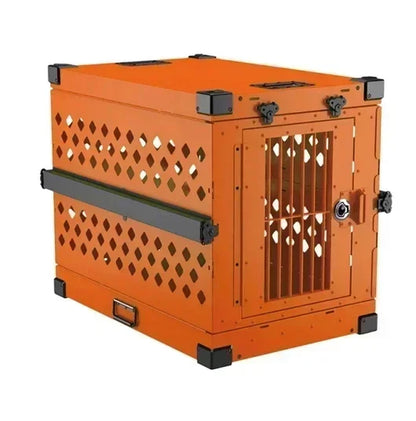 Heavy Duty Collapsible Dog Crate - Premium Aluminium Alloy for Medium to Large Breeds, Perfect for Travel and Camping
