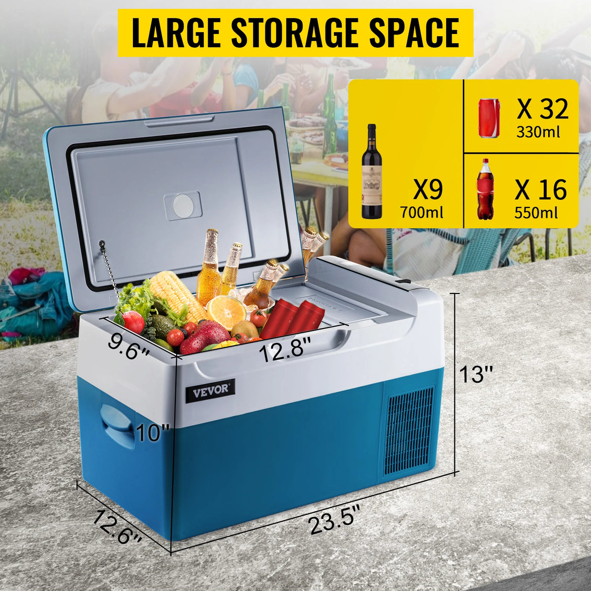 Succebuy Portable Compressor Car Refrigerator and Freezer (15L - 55L) for Camping and Travel, DC 110-240V Ice Box