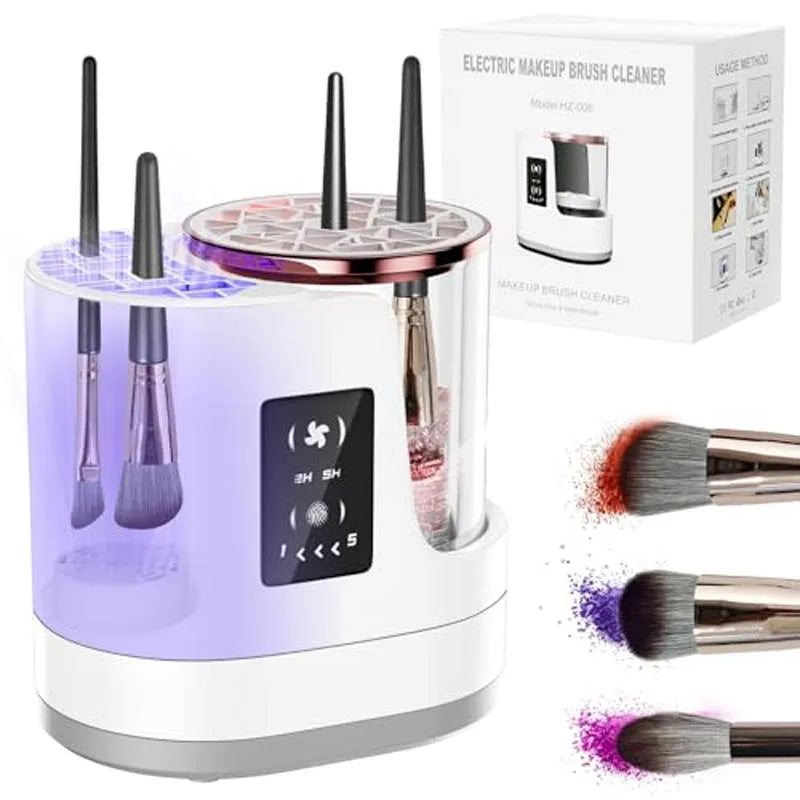 3-in-1 Automatic Electric Makeup Brush Cleaner and Dryer - Quick-Drying Tool for Gentle Care of Brush Bristles