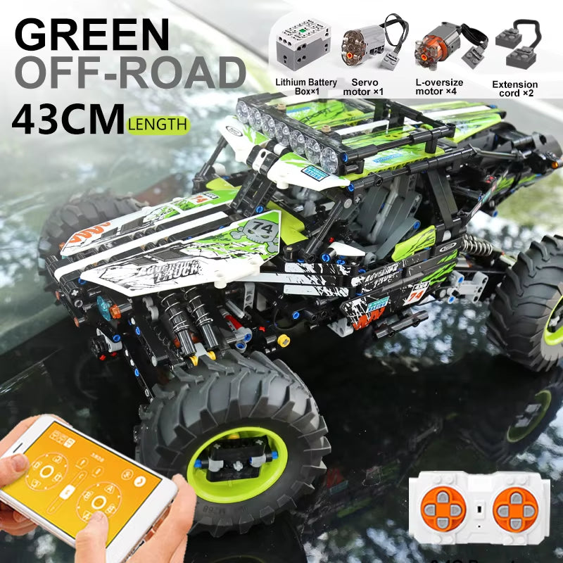 Mould King 18002 Technical Car Toys the MOC-19517 4WD RC Buggy Building Block Assembly Car Model Brick Set Kids Christmas Gift