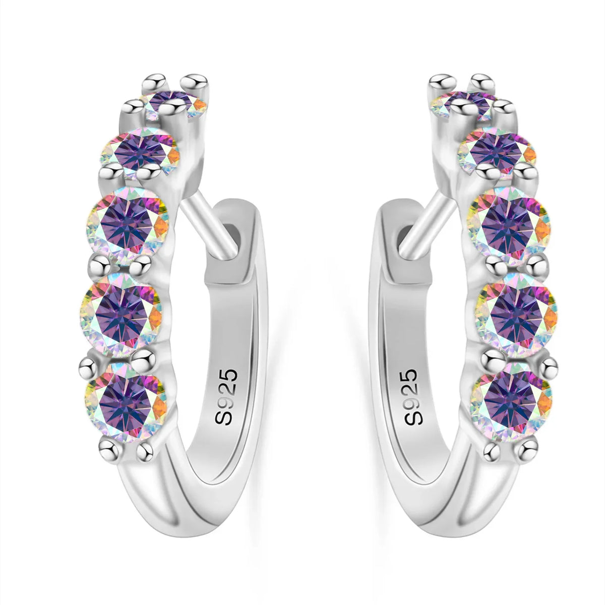 925 Sterling Silver Earrings Featuring 1 CT Total Moissanite - Elegant Jewelry Gift for Weddings and Special Occasions, Timeless Classic Design