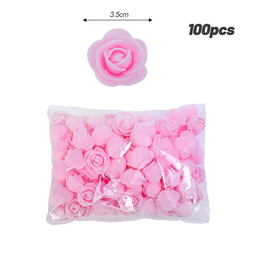 100PCS Artificial Rose Flower Heads, Real Looking Foam Roses for DIY Wedding Baby Shower Centerpieces Party Home Decorations