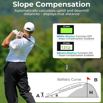  Golf Rangefinder 6X Zoom Magnification 1312 Yards Slope Compensation Color Display Flagpole Lock Rechargeable Waterproof Golf Accessories