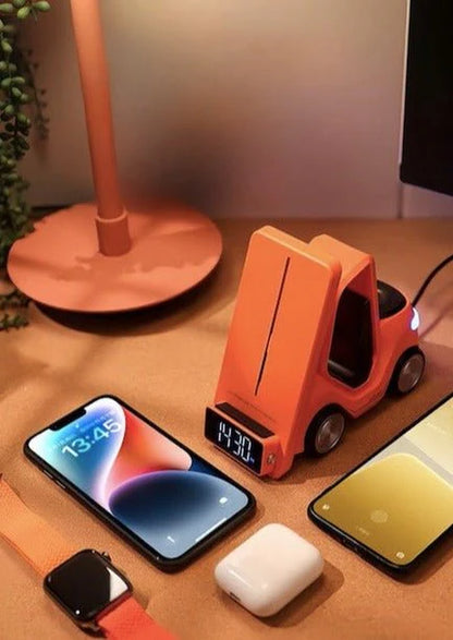 4 in 1 Forklift Fast Wireless Charging Station Dock for Iphone, Airpods & Apple Watch