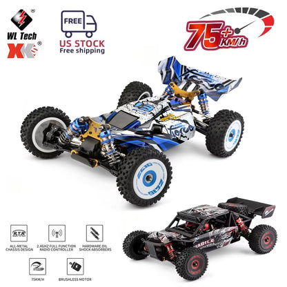 Wltoys 124016/124017 4WD Off-Road RC Car - High-Speed 75Km/H Remote Control Crawler with Brushless Motor and 2.4G Electric Drift Capabilities