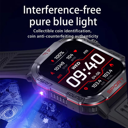 Military GPS Smart Watch Men Flashlight Compass Waterproof Outdoor Sport Tracker Bluetooth Call Smartwatch