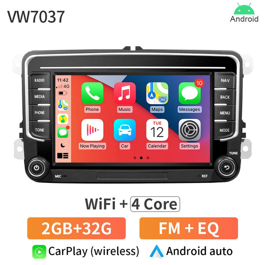2Din Android 13 Car Radio GPS for VW / Volkswagen Skoda Octavia Golf 5 6 Touran Passat B6 Polo Jetta 2Din Radio Player