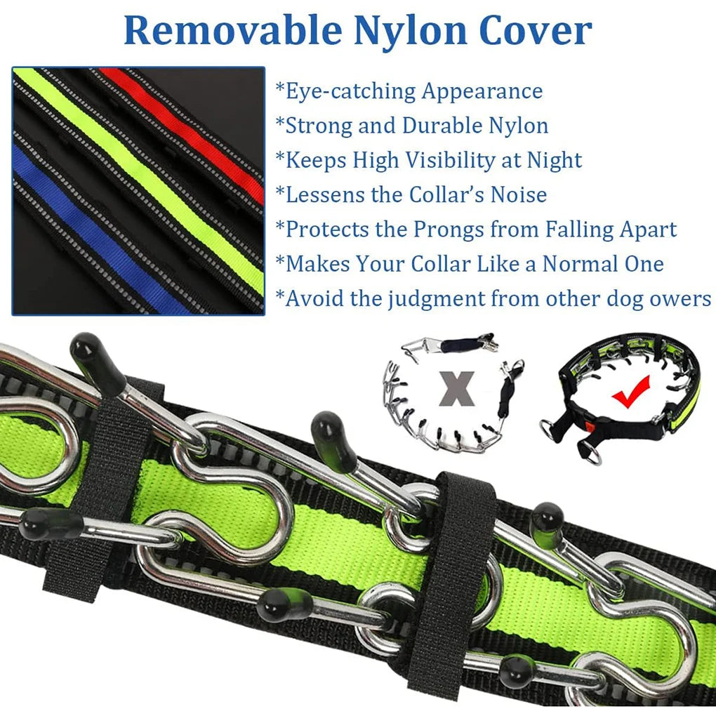 No Pull Dog Collar, Prong Collar for Small, Large Dog, Pinch Collar for Dogs with Quick Release Buckle, Prong Collar Cover