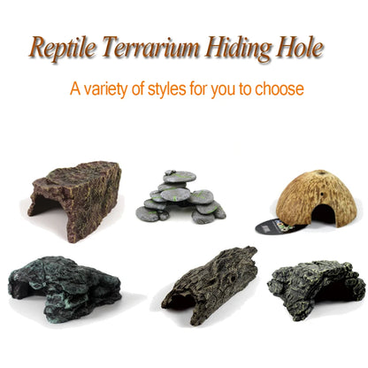 Fish Tank Reptile Box Landscaping Decoration Creative Resin Ornament Lizard Gecko Tree Root Hide Cave Amphibians Terrarium Decor