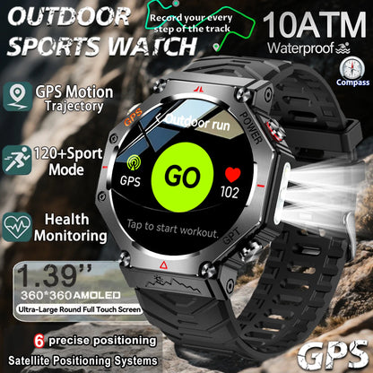 2025 NEW T-Rex 3 Military Smartwatch 10ATM Waterproof Bulit-In GPS Compass Altimeter Barometric AMOLED Bluetooth Call Smartwatc
