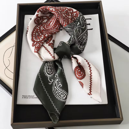 2025 New Fashion 70X70Cmprinted Women'S Scarf Pashmina Silk Scarf Square Shawl Decorative Headband Neck Luxury Design Bandana