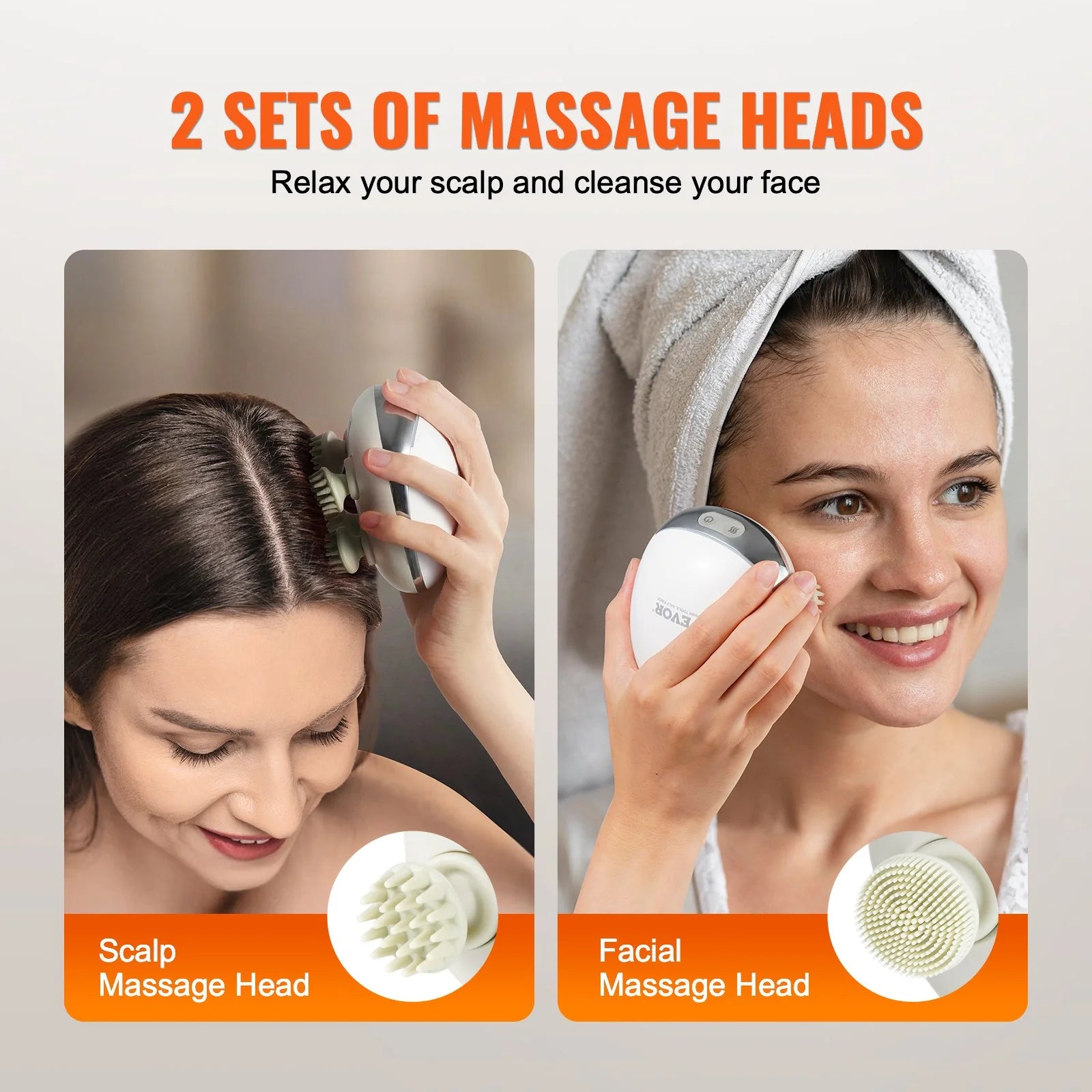 Electric Scalp Massager with Heat Rechargeable Head Massager Waterproof