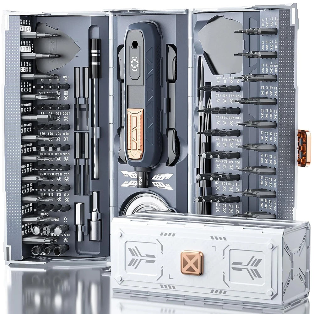 JAKEMY 180-in-1 Precision Screwdriver Set with Magnetic Bits - Available in Electric or Manual Options for Laptop, Phone, and Glasses Repair