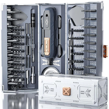 JAKEMY 180-in-1 Precision Screwdriver Set with Magnetic Bits - Available in Electric or Manual Options for Laptop, Phone, and Glasses Repair
